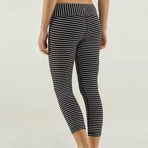 Lululemon Wunder Under Crop Parallel Stripe Black